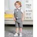 Mint Green Baby Boy 3pcs Gentleman Suit Herringbone Wedding Outfit 2-3 Years Dark Grey - Buy Online on GoSupps.com