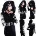 Punk Gothic Black Hoodie with Eyelet Zip-up - Women's Oversized Coat (4X-Large) - Buy Online on GoSupps.com