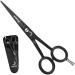 KIMEX LONDON Hairdressing Scissors Hair Scissors 6 Inch Hair Cutting Scissor Premium Stainless Steel Razor with Sharp Edge Blade & Salon Scissors for Men Women Barber Kids Adults Pets (Black)
