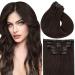 Vivien Remy Clip in Extensions Real hair darkest brown real hair clip in extensions brown extensions clip in hair extension smooth #2 45cm 120g/7pcs 18 inch 120g clip 1-1 cp #2
