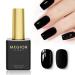 MEGIOR Black Gel Nail Polish 15ml Gel Polish 1PCS Soak Off UV LED Nail Gel Polish for Nail Art Manicure Salon DIY Home for Women Girls Nails