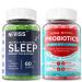 NEVISS Melatonin Free Sleep Aid Gummies & Sugar Free Probiotics Gummies