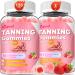 2 Pack Tanning Gummies - Sugar Free Daily Tanning Gummies for Woman & Men, Self Tanning Melanin Supplements with Lycopene & Astaxanthin for Skin Health, Strawberries Flavor, 120 Count 60 Count (Pack of 2)