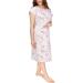 NY Threads Hospital Gown Soft and Stylish Patient Gown (Small-Medium White Rose - Pink) Small-Medium White Rose - Pink