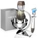 Grutti 4-in-1 Razor set razor plane stand with shaving bowl razor brush roof hair real razor plane imitation wood grain (compatible fusion 5)-men's gift set birthday father day compatible with fusion 5 set