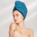 Microfiber Hair Drying Cap - Blue Glitter Hair Towel Wrap | Soft & Absorbent Quick Drying Cap for Curly Long & Thick Hair - Buy Online on GoSupps.com