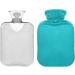 Teal Hot Water Bottle with Cover - 1L Pain Relief Water Bag for Adults | International Shipping Available - Buy Online on GoSupps.com