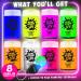 Blue Squid Fluorescent Glow Face & Body Paint Kit - Set of 8 Neon Colors for UV & Blacklight | Includes Free UV Flashlight | Festive Glowing Makeup - Buy Online on GoSupps.com