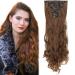 SEGO Clip in Extensions Hair Extension Hairpiece 8 Wefts like real hair wavy Light Brown to Honey Blonde 24"(61cm)