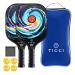 TICCI Pickleball Paddle, USAPA Approved Premium Graphite Pickleball Set of 2 Rackets with 4 Pickleballs, 1 Mesh Bag & 1 Portable Carry Bag for Beginners and Professional Players Gorgeous Kit