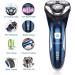 SweetLF 2024 New Rechargeable Men's Electric Shaver with Beard Trimmer IPX7 Waterproof Wet&Dry Technology with 3D Rotating Heads and LCD Display-SWS7105(Blue) asfgg - Buy Online on GoSupps.com