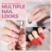 Mobray Poly Extension Nail Gel Kit - 8 Colors, Clear Pink Red Glitter, Gel Top & Base Coat, Slip Solution, Brush, Forms - DIY Home Nail Art Set - Buy Online on GoSupps.com