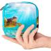 Womens Napkin Storage Bag - Hawaiian Green Sea Turtle Design | Portable Menstrual Cup & Bandages Organizer - Buy Online on GoSupps.com