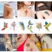 Watercolor Parrot Temporary Tattoos - Colorful Flower Macaw Fake Tattoos for Women and Girls - Buy Online on GoSupps.com