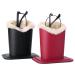 Bivisen Eyeglass Holder Modern Velvet Plush Lining PU Leather Eyeglass Holder Case Black + Burgundy