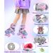 Rainbow Unicorn Kids Roller Skates | Adjustable Roller Shoes for Ages 3-6 | Luminous Wheels | Birthday & Xmas Gifts | Small (10-13J) Purple - Buy Online on GoSupps.com