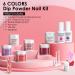Lavender Violets 12Pcs Dip Powder Nail Kit - 6 Colors French Pink Dipping Powder System with Base, Top Coat & Activator for Manicure at Home - Buy Online on GoSupps.com