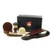 G.B.S Complete Professional Wet Shave Kit Shaving Set- Shave Box Includes 5/8" Inch Carbon Steel Straight Razor with Wooden Handle, Synthetic Hair Shave Brush, Wood Shave Soap Bowl
