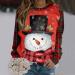 Women's Christmas Sweatshirt - Cute Snowman & Penguin Print O-Neck Raglan Top for Comfy & Warm Xmas Style - Buy Online on GoSupps.com