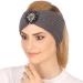 QOKLIYUI Rhinestone Knitted Headband Stylish Lightweight Durable Non-slip For Women Polyester Ear Warmer Head Warmer Breathable Dark grey
