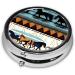Portable Horse Stripes Pattern Round Pill Box - 3 Compartment Organizer for Travel | International Shipping Available - Buy Online on GoSupps.com