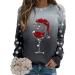 Women's Christmas Snowman Penguin Print Sweatshirt - Black, Size L - Buy Online on GoSupps.com