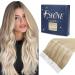 FSHINE BALAYAGE Extensions Real Hair Tape In Blond Ombre Ashblond with medium blonde and Platinblond Seamless Tape in Extensions Real Hair Blond Balayage 50cm 20 inch 50g 20 pieces for women #18/26/60 Tape #18/26