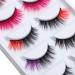 Halloween Cosplay Eyelashes Set - 5 Pairs Faux Mink Blue Pink Colorful Eyelashes for Costumes and Parties - Buy Online on GoSupps.com