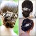 Bride Wedding Hair Comb Flower Pearl Rhinestone Metal Side Hair Clips Bridal Hair Decoration Accessories for Women and Girls - Buy Online on GoSupps.com