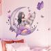 OOTSR Butterfly Girl Wall Stickers Moon Wolf Flower Fairy - Removable Vinyl Wall Art for Girls Nursery & Bedroom Decor - Buy Online on GoSupps.com