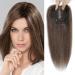 Real Human Hair Toppers Hair Toppers for Thinning Hair Women Real Hair 10x12cm Silk Base Human Hair Topper Clip on Hair Pieces for Thining Hair Women 12inch Medium Auburn Brown(6#) 6# 12inch