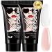 Morovan Poly Nail Gel Set- 2OZ Poly Extension Gel Nail for Art Nail Poly Gel Set Contain Clear Gel Poly Nail and Nude Pink Poly Nail Set Professional Poly Gel Nail Colors 60ML Extension Poly Gel for Beginners Builder Nai...