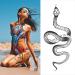 3 Sheets Yeahgoshopping Realistic Big Size Black Snake Waterproof Temporary Tattoo Stickers - Body Art Decals for Men and Women - Buy Online on GoSupps.com
