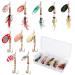 Huiguli Spinner Blinker Set 10 pieces of fishing baits with triplets hook spinner bait lifelike sequin artificial bait for trout perch salmon pike walleye