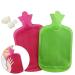 WTSHOP 2 Pack Premium Simple Rubber 2L Hot Water Bag(a red one and a Green one),Great for Pain Relief,Hot and Cold Therapy,Natural Rubber BPA Free- Durable Hot Water Bottle