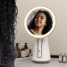 NeuType Round Makeup Vanity Mirror with Lights - 10X Magnification, 180 Rotation, 3 Color Modes - 8in White - Buy Online on GoSupps.com