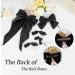 Black Hair Bow Set - 5 Oversized Satin Ribbon Hair Clips for Women and Girls | French Barrettes Hair Accessories Gift - Buy Online on GoSupps.com