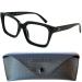 Mini glasses vintage clawy anti blue light glasses reading glasses thick frame square free case plastic glasses frame (black) with spring hinge blue light filter glasses square 1.0 dioptria