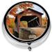 Albany Covered Bridge Round Pill Box - 3 Compartment Portable Travel Organizer for Vitamins & Medicine - Buy Online on GoSupps.com
