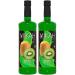 Mikah - Premium Flavors - Kiwi x2 | Syrup for drinks and desserts | Professional use | 2 bottles of 1 liter (2x1000ml)