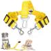 Slowton stroke belt dog car 2 in 1 tangled -free durable elastic dog belt for the car adjustable reflective seat belt dogs for cars & go out 2 medium in 1 yellow