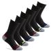 Prince Boys' Crew Length Athletic Socks with Cushion for Active Kids (6 Pair Pack) Large Black