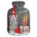 Christmas dwarf candles hot water bottle with cover heat bottles for pain relief heat bag heating bag for women girls children 1 l