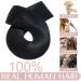 SEGO Hair Part Clip in Extensions - Real Thick Human Hair #1 Smooth Black 1 Tresse 5 Clips 18 (45cm) 90g - Buy Online on GoSupps.com