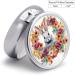 Optimized Meta Title: "Round Pill Box with Watercolor Rabbit & Flowers | 3 Compartment Portable Pill Organizer | Decorative Metal Pocket Case - Style 14 - Buy Online on GoSupps.com