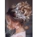 IYOU Crystal Wedding Hair Vine Flower Navy Blue Headband Rhinestone Bridal Hair Accessories for Women - Buy Online on GoSupps.com