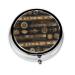 Bohemian Style Portable Metal Pill Box Round Mini 3-Compartment Plastic Insert hinged Fastening Design Suitable for Small Pills Must-Have for Travel Black