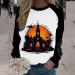 Halloween Costumes Printed Fashionable Casual Long Sleeved Zipper Round Neck Hoodies Sweater Tops Womens Hoodies Black Medium - Buy Online on GoSupps.com
