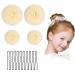 Hair Donut Blonde - 4Pcs Donut Bun Makers Set with 10Pcs Hair Pins - Stylish Blonde Doughnut Bun Hair Accessories for Girls and Kids