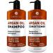 Moroccan ?Argan Oil Shampoo and Conditioner Set Sulfate Free - Deep Nourishing Hair Products for Men and Women - for Normal Oily Curly Dry Damaged Colored and Keratin Treated Hair